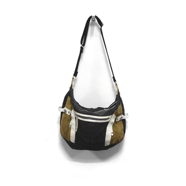 Master Piece 마스터피스 스웨이드 레더 믹스 코튼 투웨이 숄더백