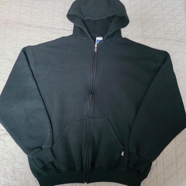 [XL] 90s 빈티지 러셀 애슬레틱 후드집업 블랙ver.올롸잇