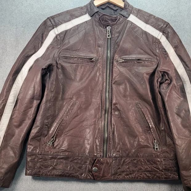 올드 갭 브라운 모터사이클 가죽 자켓