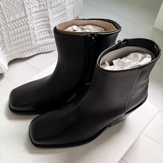 아르켓 레더 앵클 부츠 블랙 37 