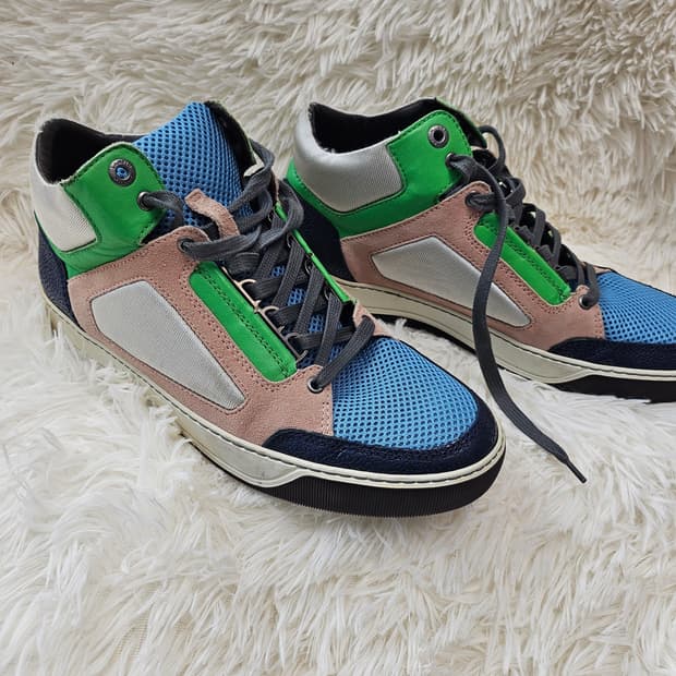 랑방 컬러블록 미드탑 스니커즈 265 7