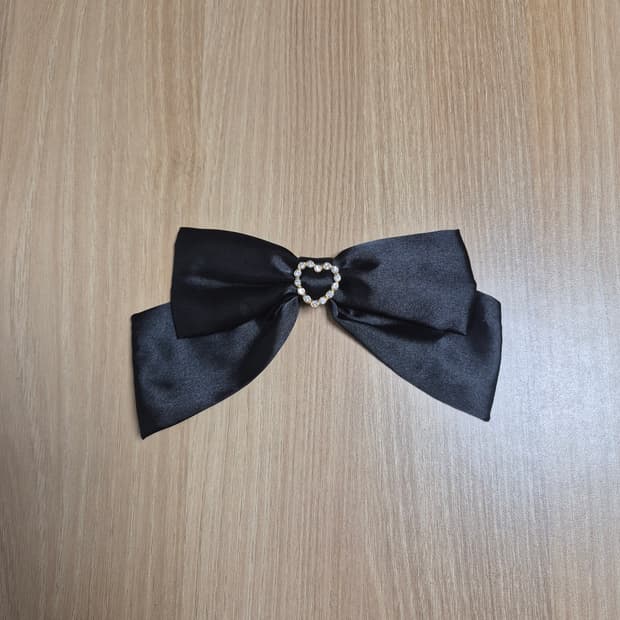 트랄랄라 히메갸루 하트버클 사틴리본브로치 블랙