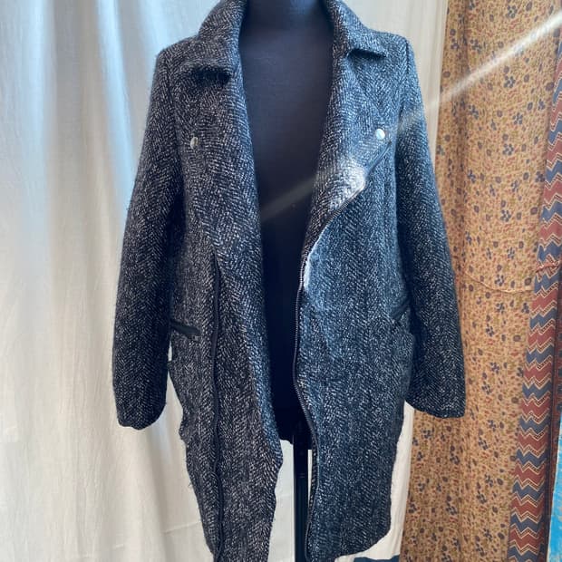 MAJJI STUDIO 트위드 지퍼 코트(M)