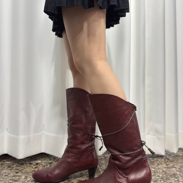red leather boots