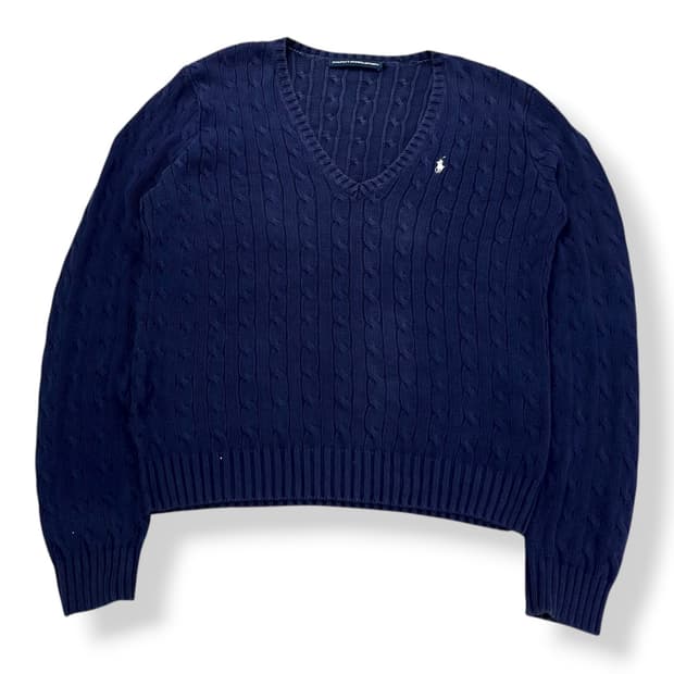 105 폴로 랄프로렌 스포츠 꽈배기 브이넥 니트