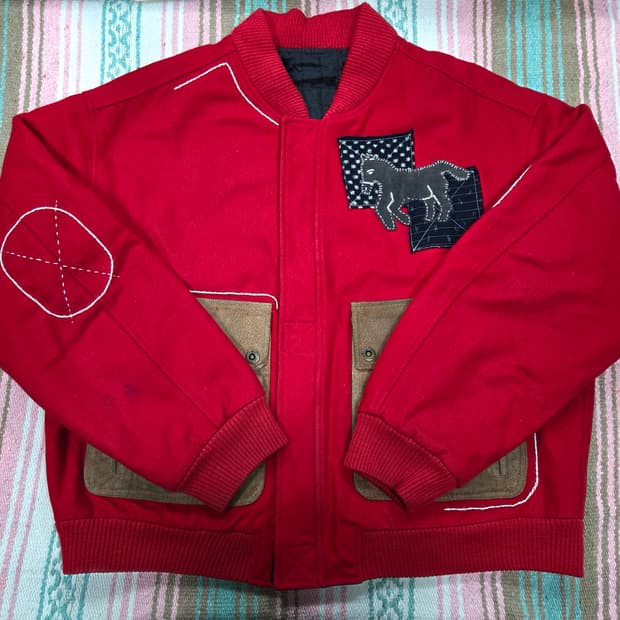 아플리케 패치워크 봄버자켓