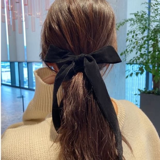 벨벳리본머리끈