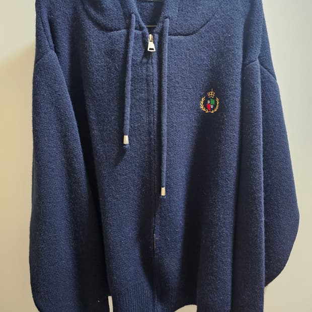 니트 후드 집업