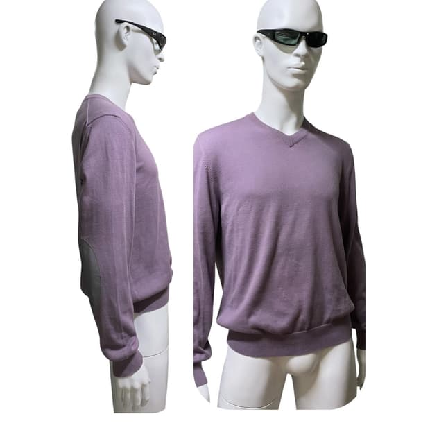 08SS Elbow Patch V-Neck Sweatshirt