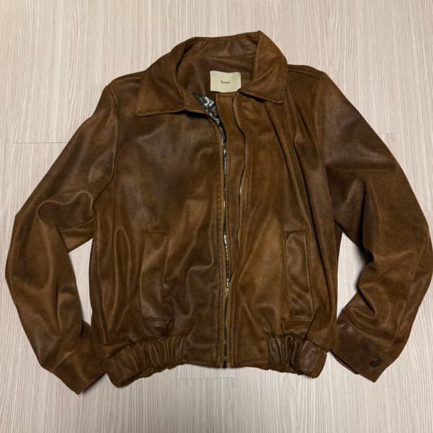 브라운 레더 자켓