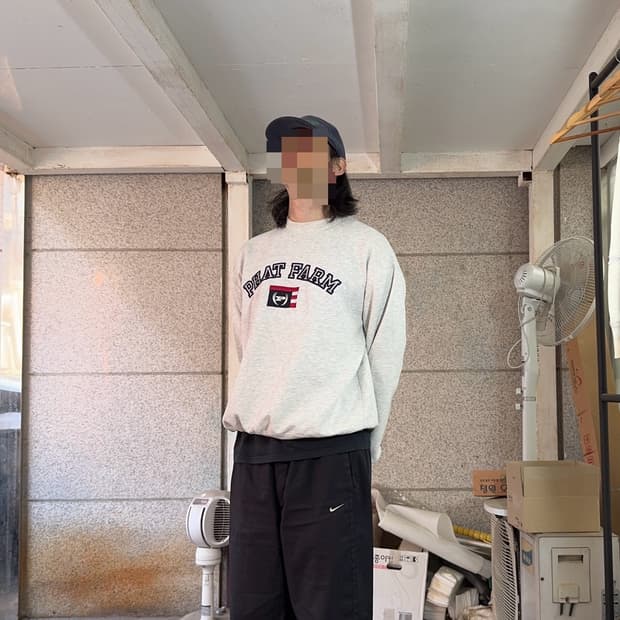 00s 팻 팜 USA 스펠 아웃 로고 맨투맨