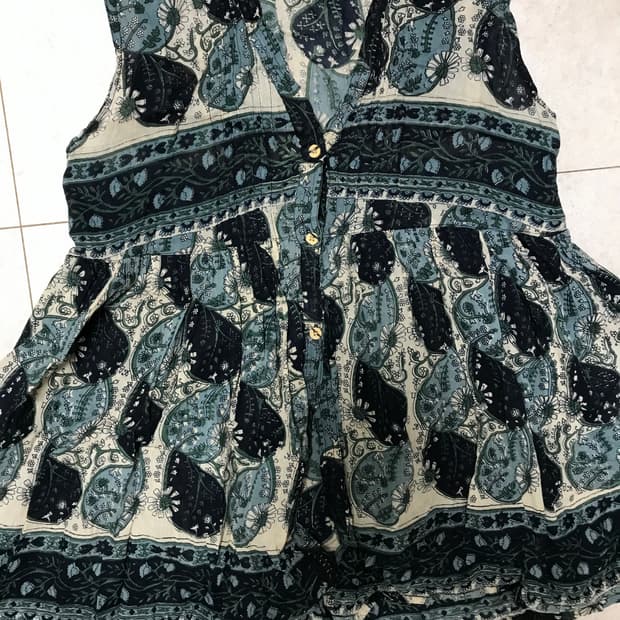 빈티지 히피 그런지페어리 오리엔탈 페이즐리 슬리브리스 레이어드 대장