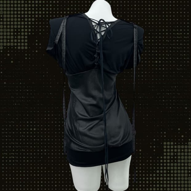 'SALVAGE' draped lace-up one piece