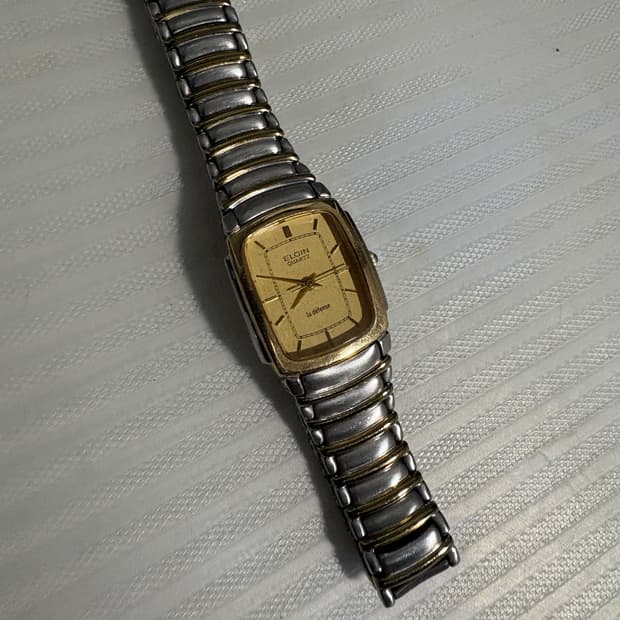 엘진 elgin 빈티지 쿼츠 손목시계 금은 콤비