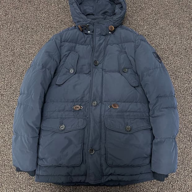 타미힐피거 후드 다운 패딩 네이비 S