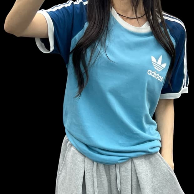 (WOMEN M)아디다스 삼선 반팔-M383