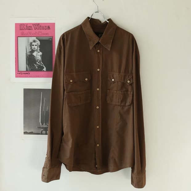 카발리 브라운 웨스턴 셔츠