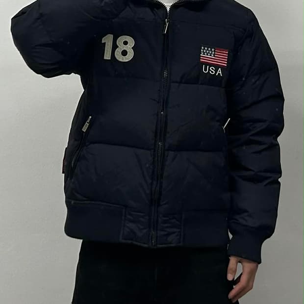 아베크롬비 USA 성조기 패딩 다운 자켓