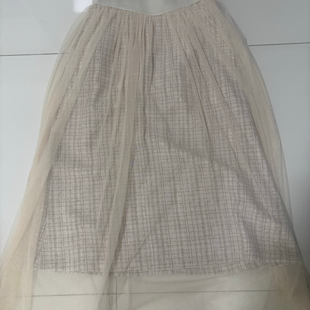 수입의류 가죽 하이웨스트 롱샤 트위드 스커트 (S)