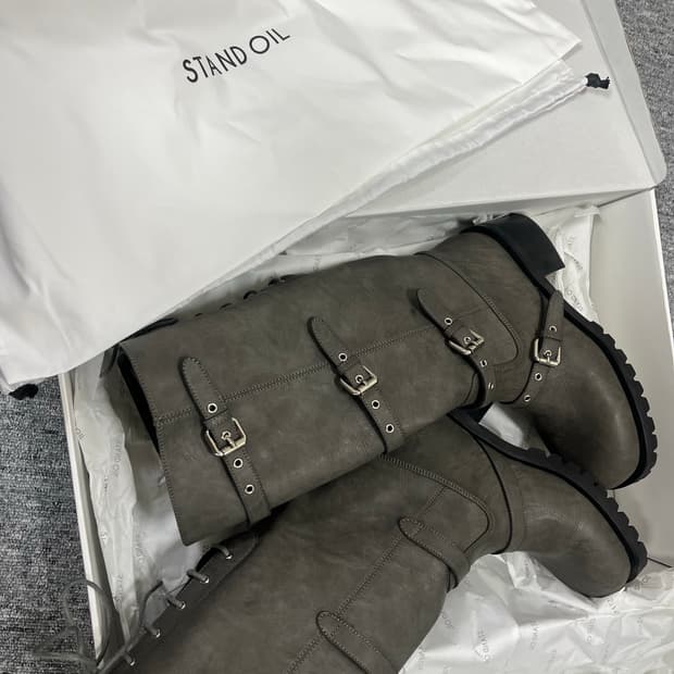 25fw 스탠드오일 그레이 롱부츠