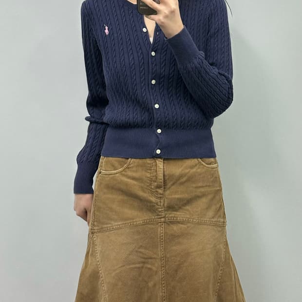 폴로 랄프로렌 네이비 꽈배기 니트 가디건