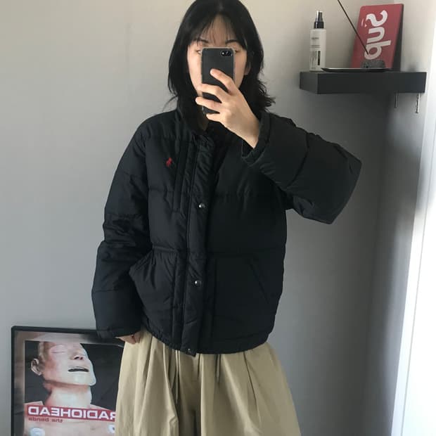 폴로 랄프로렌 포니로고 블랙 푸퍼 패딩