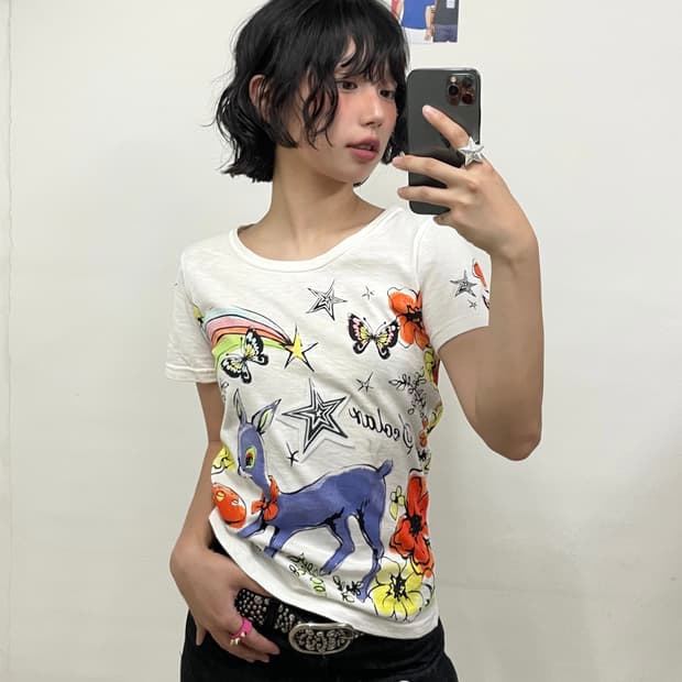 Deer Star Butterfly Natural T-shirt 