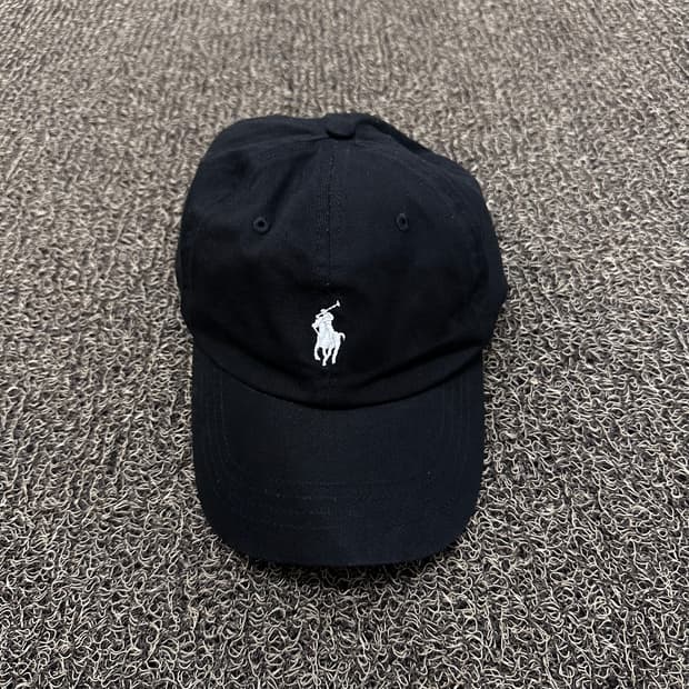 POLO 폴로 랄프로렌 화이트 포니 볼캡 모자 블랙