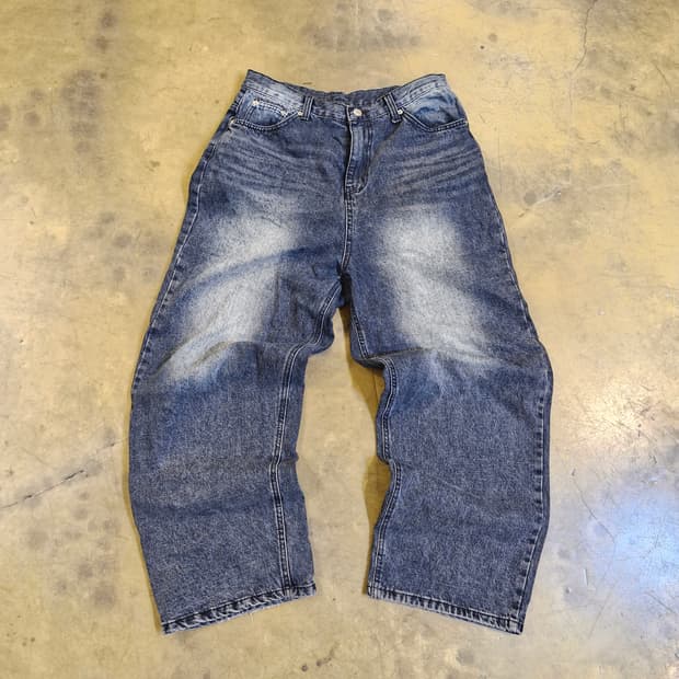 세미 벌룬 와이드핏 데님 32~33인치