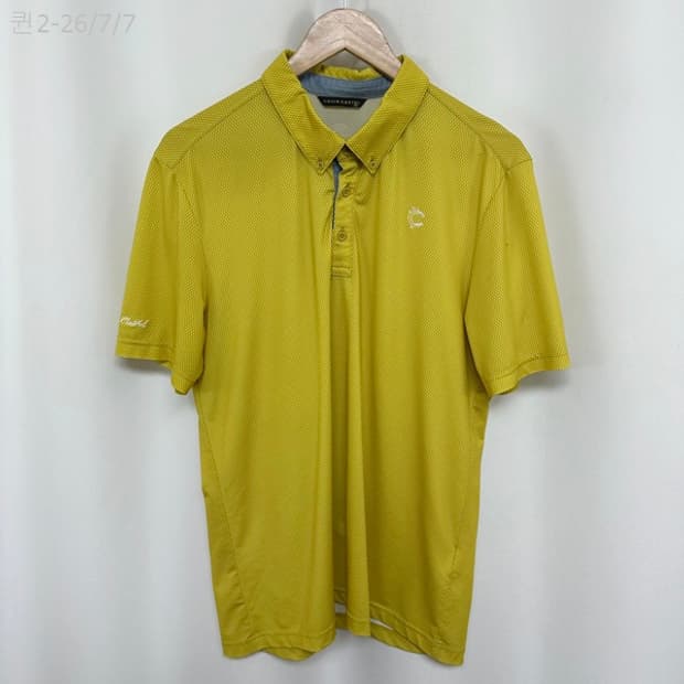 
루이까스텔 남자 스판 카라 반팔티 옐로우 100