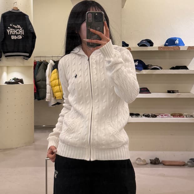 폴로 랄프로렌 케이블 니트 후드 집업 U937