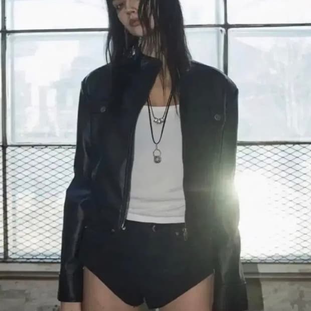 급처)보헤미안서울 베이직 투웨이 레더자켓 미스치프 쓰리타임즈 오픈와이와이