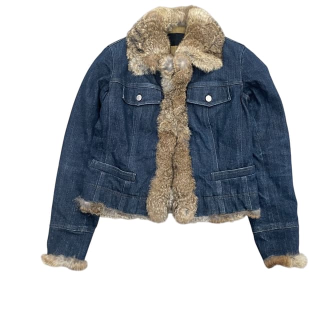 퍼 트리밍 데님 청자켓