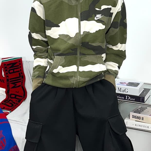 나이키 카모 후드집업 L