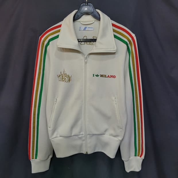 아디다스 불꽃 레터링 자수로고 Milano 대대장 져지 