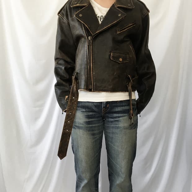 Heavy leather rider jacket
