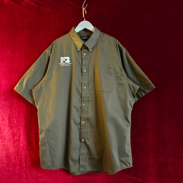 The Outfitters  카키 반팔 워크 셔츠 Us XL