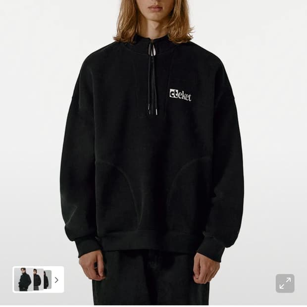 [M] 테켓 하프집업 스웨트셔츠 블랙