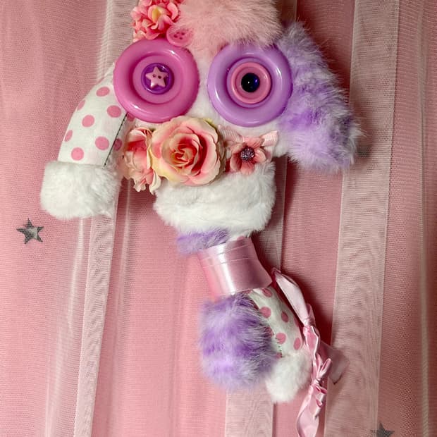 ･:*+. 핸드메이드 플라워 리본 빅사이즈 토끼 인형 키링