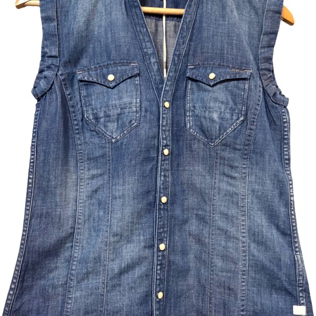 G-Star RAW 데님 민소매 셔츠(S)