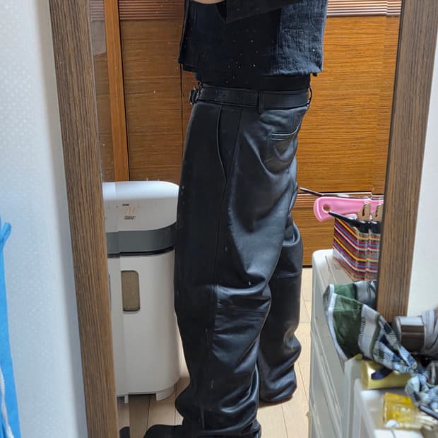 34) 슈프림 램스킨 레더팬츠