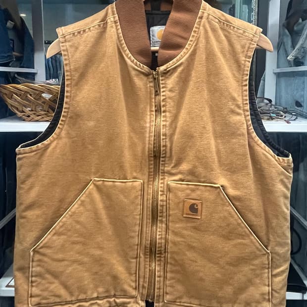 10s 칼하트 브라운 퀼팅 조끼 자켓