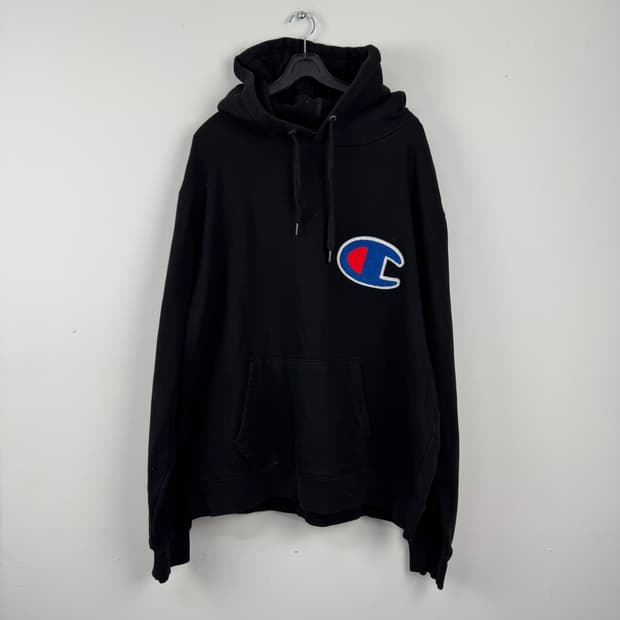 챔피온 재팬 빅로고 블랙 후드티 2XL