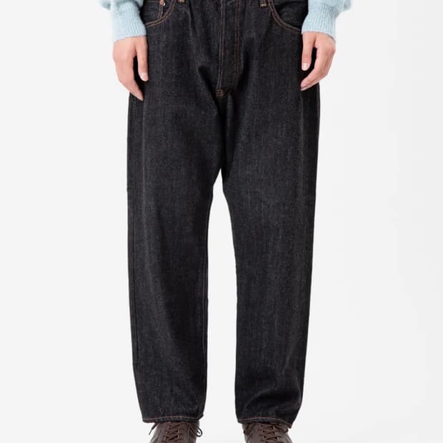 오디너리 핏츠 루즈 테이퍼드 블랙 원워시