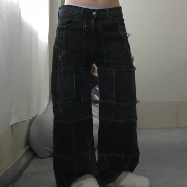 리바이스 그런지 커스텀 데님팬츠