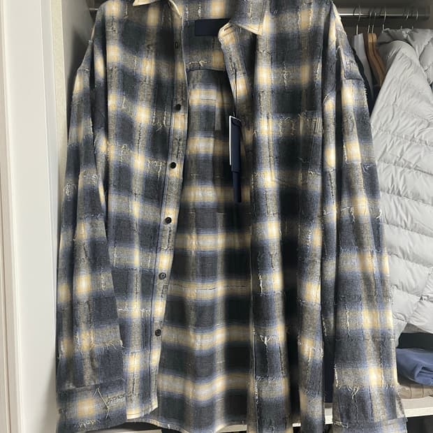 준지 25FW 그리드 니들 체크 루즈핏 셔츠 50Size