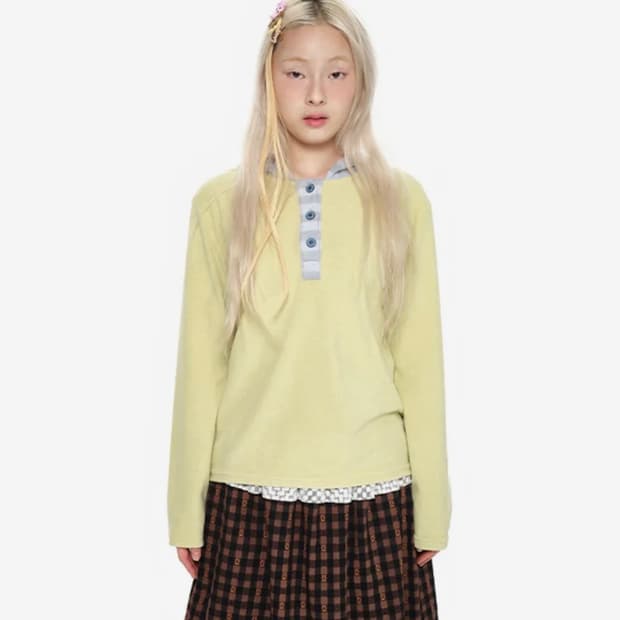 유쓰배쓰 후디 헨리 티 옐로우 m