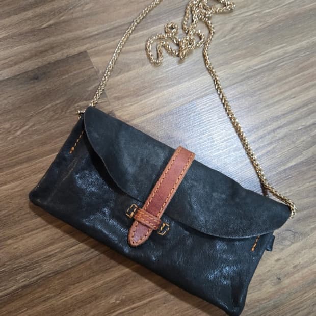 가죽 빈티지 핸드메이드 체인 숄더백