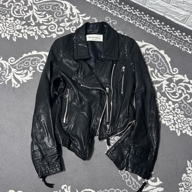 이탈리안 레더 엘라스틱 판넬 자켓