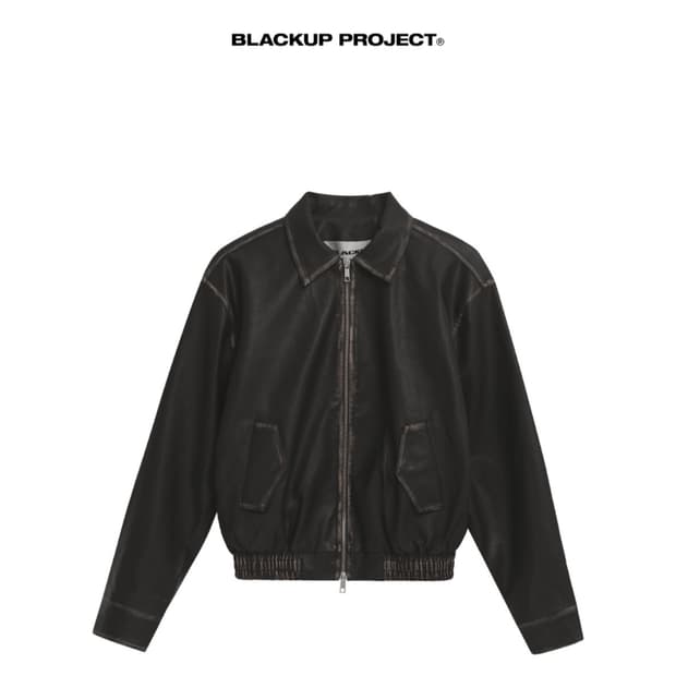 블랙업 Blackup 히벤 빈티지 레더점퍼